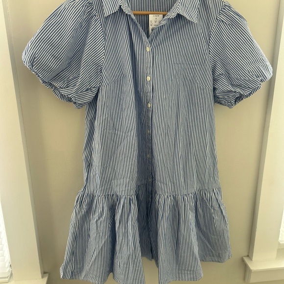 J.CREW Women's Short Sleeve Dress Size 12, Striped Cotton NWT - Picture 6 of 11